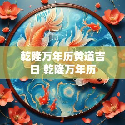 乾隆万年历黄道吉日 乾隆万年历