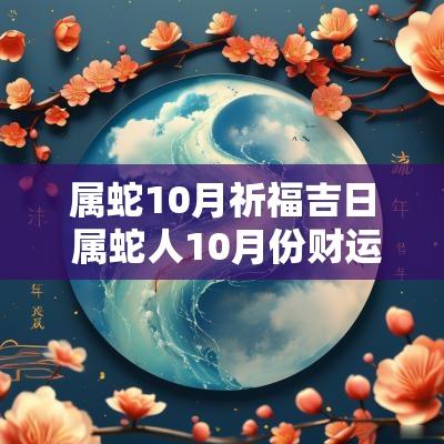 属蛇10月祈福吉日 属蛇人10月份财运