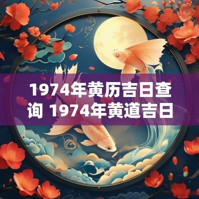 1974年黄历吉日查询 1974年黄道吉日