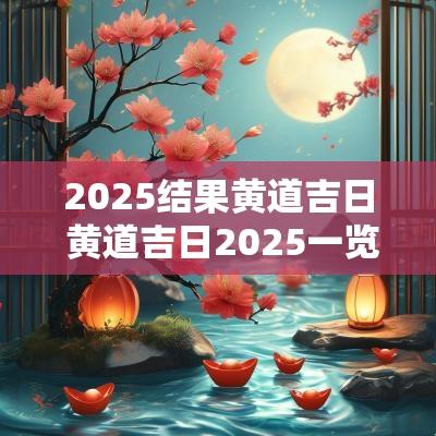 2025结果黄道吉日 黄道吉日2025一览表