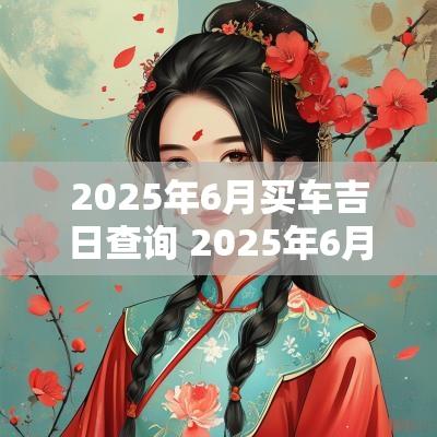 2025年6月买车吉日查询 2025年6月黄道吉日