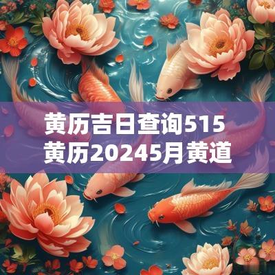 黄历吉日查询515 黄历20255月黄道吉日查询