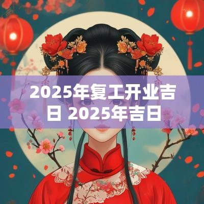 2025年复工开业吉日 2025年吉日