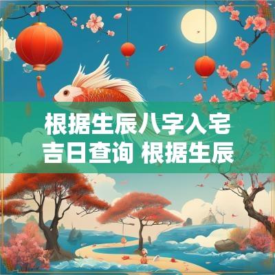 根据生辰八字入宅吉日查询 根据生辰八字测结婚日子