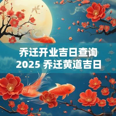 乔迁开业吉日查询2025 乔迁黄道吉日查询2025