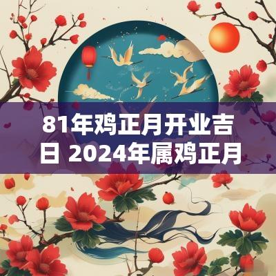 81年鸡正月开业吉日 2025年属鸡正月初几开业好