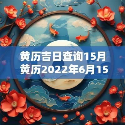 黄历吉日查询15月 黄历2025年6月15日黄道吉日查询