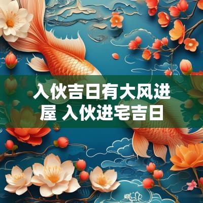 入伙吉日有大风进屋 入伙进宅吉日
