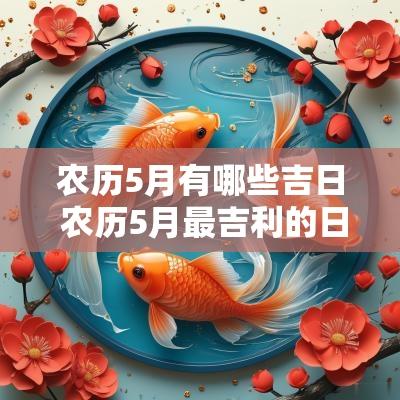 农历5月有哪些吉日 农历5月最吉利的日子