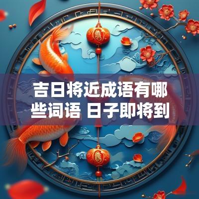 吉日将近成语有哪些词语 日子即将到来的成语