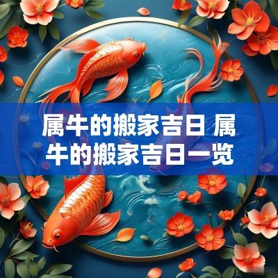 属牛的搬家吉日 属牛的搬家吉日一览表