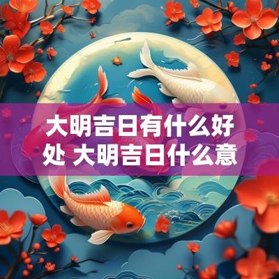 大明吉日有什么好处 大明吉日什么意思