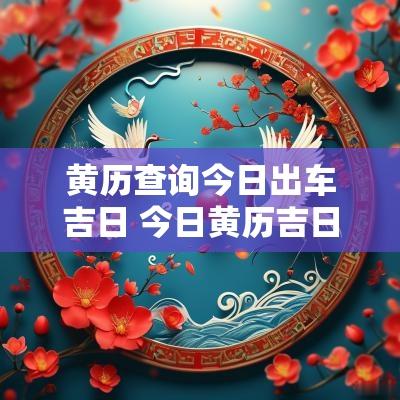 黄历查询今日出车吉日 今日黄历吉日查询表