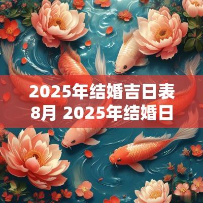 2025年结婚吉日表8月 2025年结婚日子