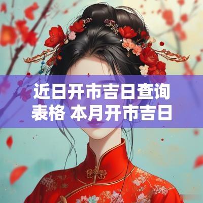 近日开市吉日查询表格 本月开市吉日查询