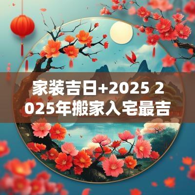 家装吉日+2025 2025年搬家入宅最吉利好日子
