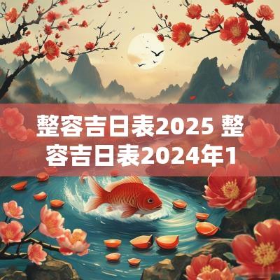 整容吉日表2025 整容吉日表2025年1月