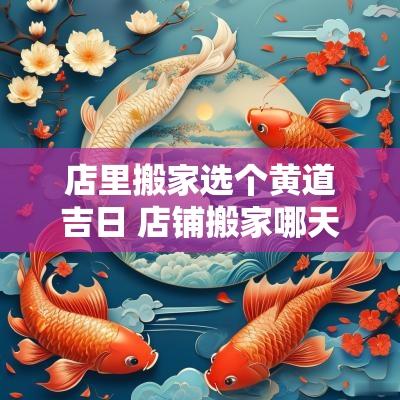 店里搬家选个黄道吉日 店铺搬家哪天好