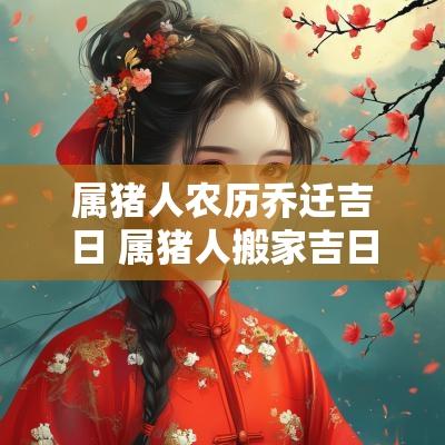 属猪人农历乔迁吉日 属猪人搬家吉日一览表图