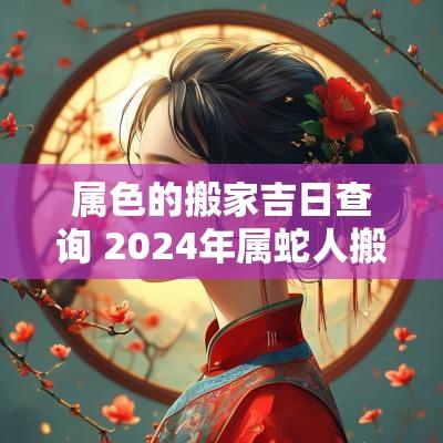 属色的搬家吉日查询 2025年属蛇人搬家的黄道吉日