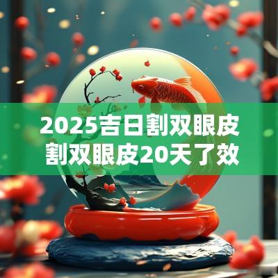2025吉日割双眼皮 割双眼皮20天了效果图