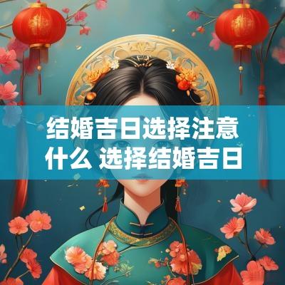 结婚吉日选择注意什么 选择结婚吉日的步骤和方法