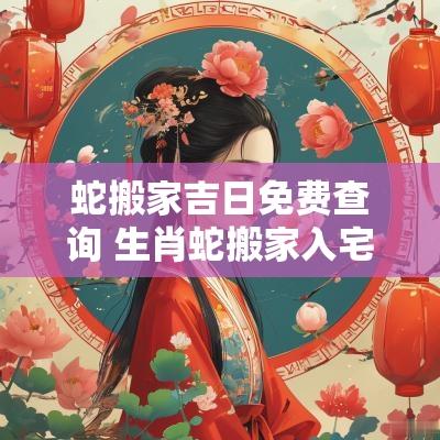 蛇搬家吉日免费查询 生肖蛇搬家入宅吉日