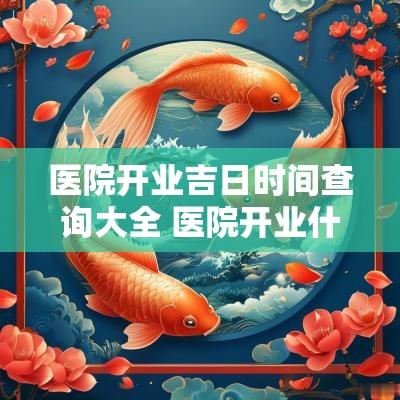 医院开业吉日时间查询大全 医院开业什么日子好