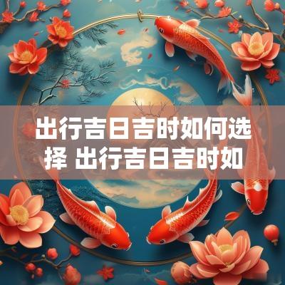 出行吉日吉时如何选择 出行吉日吉时如何选择最好