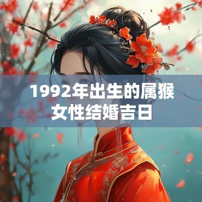 1992年出生的属猴女性结婚吉日