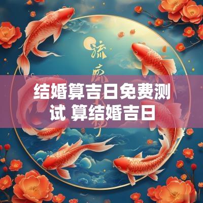 结婚算吉日免费测试 算结婚吉日