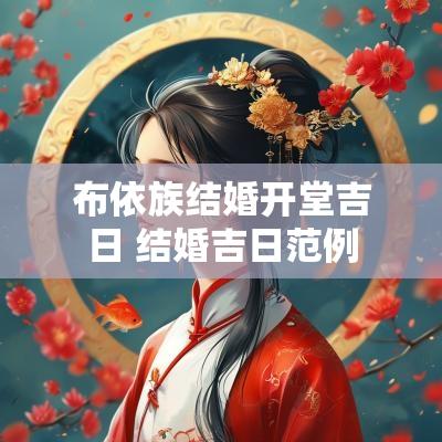 布依族结婚开堂吉日 结婚吉日范例