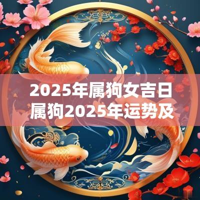 2025年属狗女吉日 属狗2025年运势及每月运势