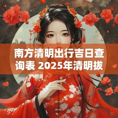 南方清明出行吉日查询表 2025年清明拔林吉日查询