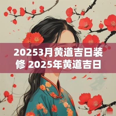 20253月黄道吉日装修 2025年黄道吉日