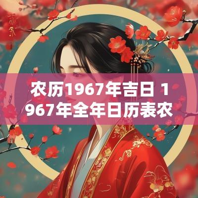 农历1967年吉日 1967年全年日历表农历十二月