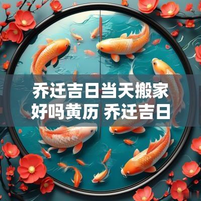 乔迁吉日当天搬家好吗黄历 乔迁吉日老黄历查询