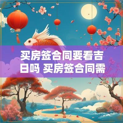 买房签合同要看吉日吗 买房签合同需看吉日吗