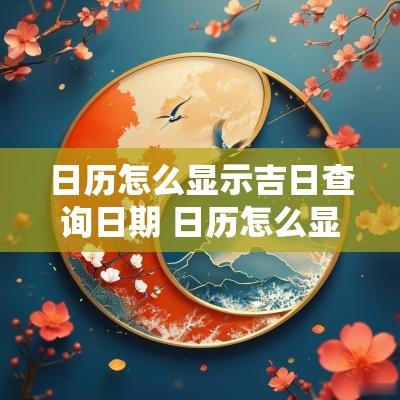日历怎么显示吉日查询日期 日历怎么显示老黄历