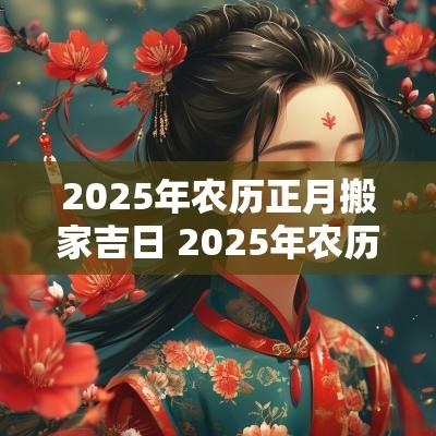 2025年农历正月搬家吉日 2025年农历2月搬家的黄道吉日