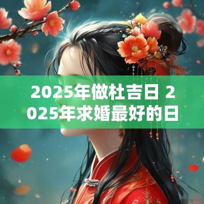 2025年做杜吉日 2025年求婚最好的日子