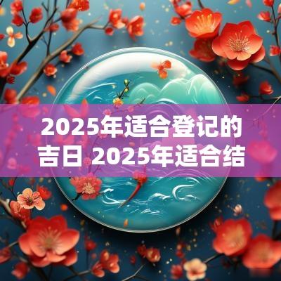 2025年适合登记的吉日 2025年适合结婚的生肖有哪些