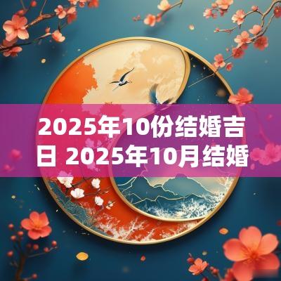 2025年10份结婚吉日 2025年10月结婚黄道吉日