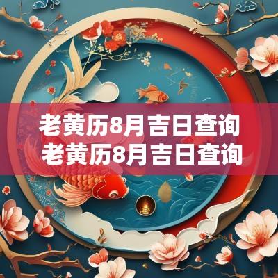 老黄历8月吉日查询 老黄历8月吉日查询大全