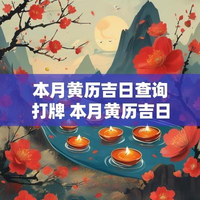本月黄历吉日查询打牌 本月黄历吉日查询打牌时间