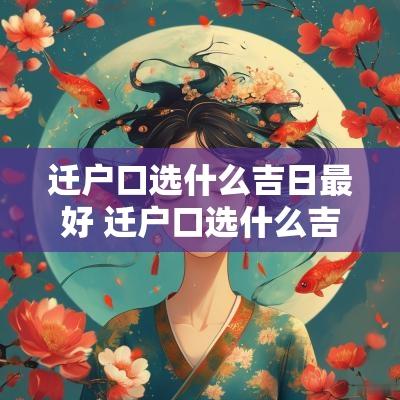 迁户口选什么吉日最好 迁户口选什么吉日