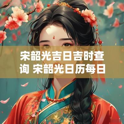 宋韶光吉日吉时查询 宋韶光日历每日吉时