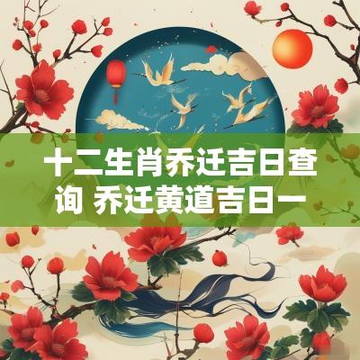 十二生肖乔迁吉日查询 乔迁黄道吉日一览表2025