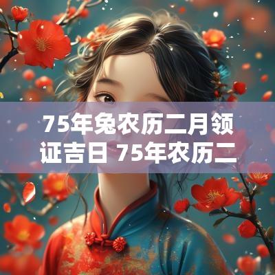 75年兔农历二月领证吉日 75年农历二月二是阳历什么时候