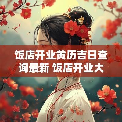 饭店开业黄历吉日查询最新 饭店开业大吉日子